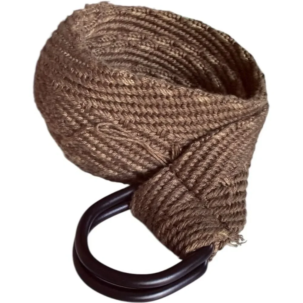 Mens Canvas Midwest Brown Woven Distressed Belt - Sz 46